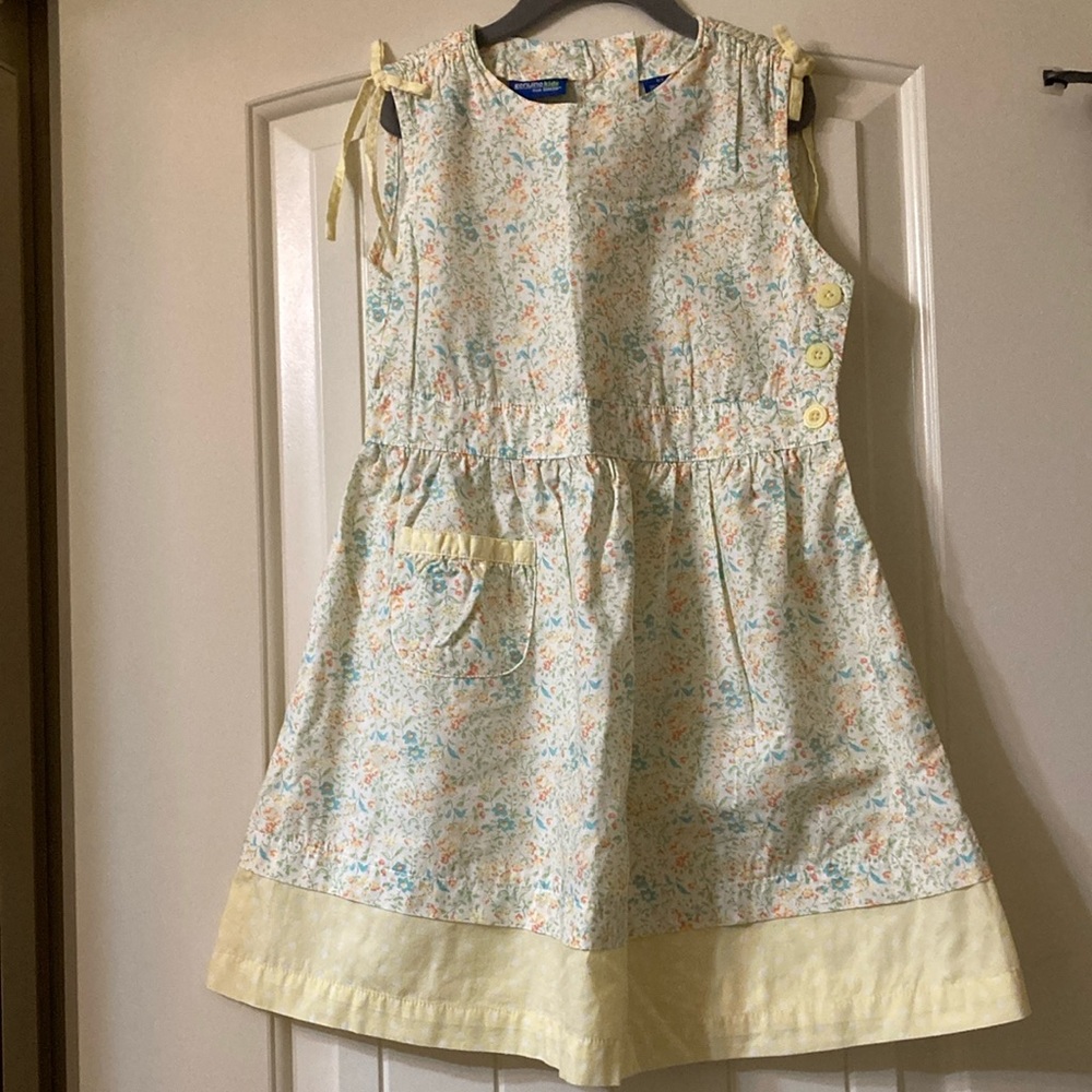 Floral Kids Dress with Yellow Accents
